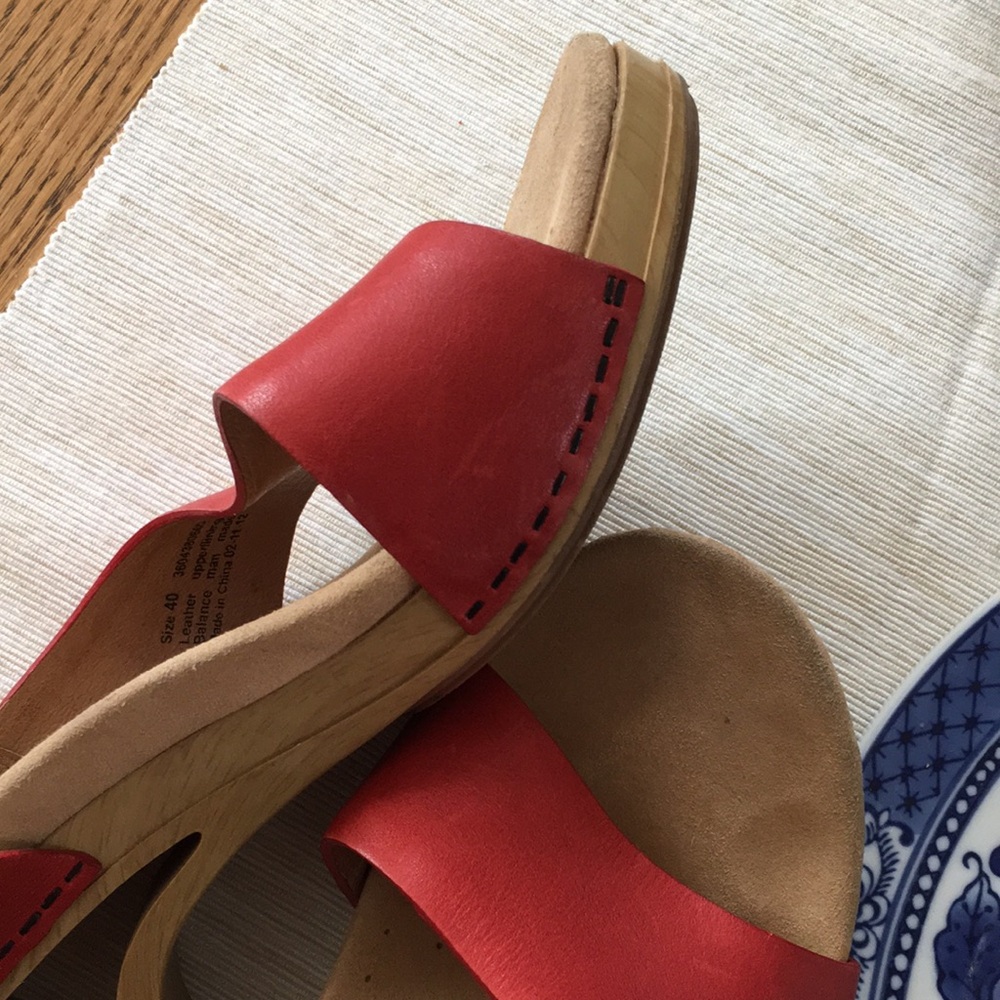Dansko Red Leather Tasha Sandals - Picture 9 of 9
